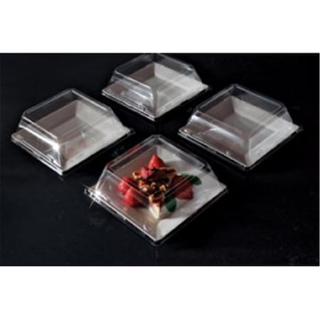 Gb Gifts 6.5 in. Squares Clear Dessert Plate Pet Lid, 120PK GB2573165